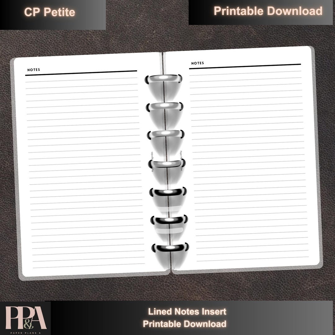 CP Petite Lined Notes Insert: Printable PDF (4x6 Inches) - Etsy