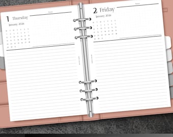 2026 A5 Daily Planner Insert: Daily per page Printable Lined To-Do List (PDF Download)