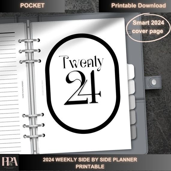 POCKET 2024 Weekly Side by Side Diary Insert 2024 Calendar 2024 Printable  Planner Insert Agenda Insert Instant Download 