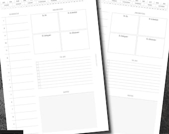 A5 | Undated Daily Schedule with Priority Matrix Insert  | PDF | Instant Download | Printable | To Do