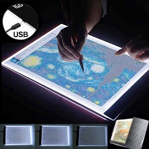  A4 LED Light Box Tracer USB Power Adjustable LED Light Tablet  Board Pad for 5D DIY Diamond Painting : Tools & Home Improvement