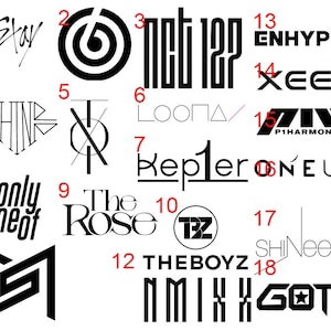 Decalques Kpop! Stay, Day6, XEED, Loona, Shinee, onlyoneof, the rose, oneus, p1harmony (3&quot;x3&quot;) e (5&quot;x1-2&quot;)