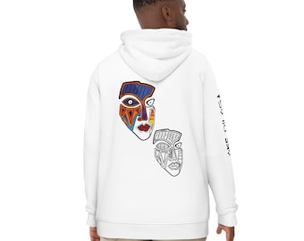 Tribal Mask Igbo Hoodie (White)