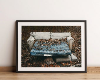 Abandoned Fine Art Photography Grunge Wall Art Moody Tones Contemplative Still Life Original Photo Artwork Digital Art -- “Sleepover”