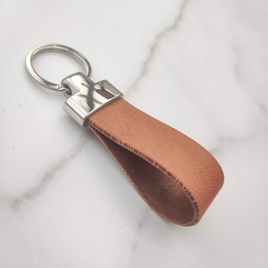 Personalized leather keychain, key fob, ring, custom monogrammed, gift for him & her, full grain leather