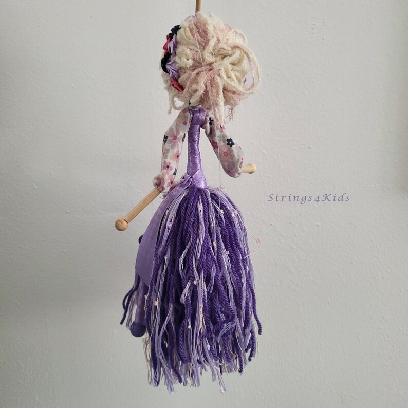 Lilac Flower Girl Marionette Doll - Etsy
