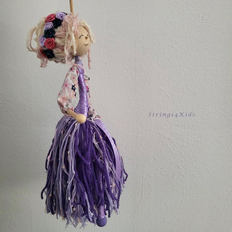 Lilac Flower Girl Marionette Doll - Etsy