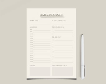 Daily to Do List Printable, Instant Download, Minimal Productivity ...