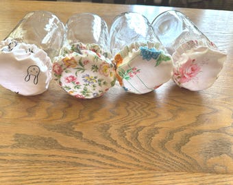 Vintage Fabric Sourdough Starter Jar Cover, Reusable Cotton Mason Jar Cap