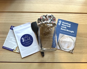 Artisan Sourdough Starter Kit – Vintage Mason Jar, Starter Culture, Tools & Beginner Guide #Confetti