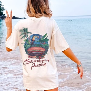Vintage Jimmy Buffet Cheeseburger in Paradise 1985 Tour Shirt | Margaritaville Unisex Garment-Dyed T-shirt