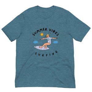 Stay Cool in This Beach & Surf Inspired Tee, Summer Vibes Surfer Tee, Beach Lovers Tee.