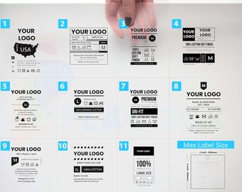 150 PCS Custom Clothing Labels – Tagless Neck Labels, DTF Heat Transfer Labels, Iron-On Printed Labels for T-Shirts & Apparel – S M L XL 2XL