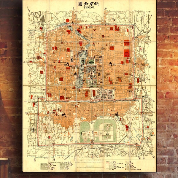 Digital, 1914, Beijing  Peking ,Map of Beijing