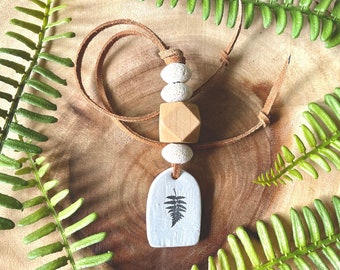 Fern Clay Car Diffuser, Lava Stone Essential Oil Air Freshener