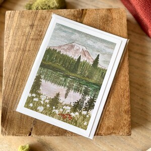Watercolor Landscape Blank Greeting Card / Mountain Card for Nature ...