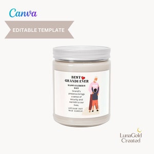 Printable Candle Label Canva Editable Template for Papa Father&#39;s Day DIY Candle Label - Custom Products - Personalized Candle Label