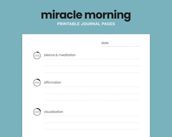 Miracle Morning Journal - Wekelijkse Miracle Morning Tracker, The Miracle Morning Routine Printable, Miracle Morning Life, Morning Routine Chart