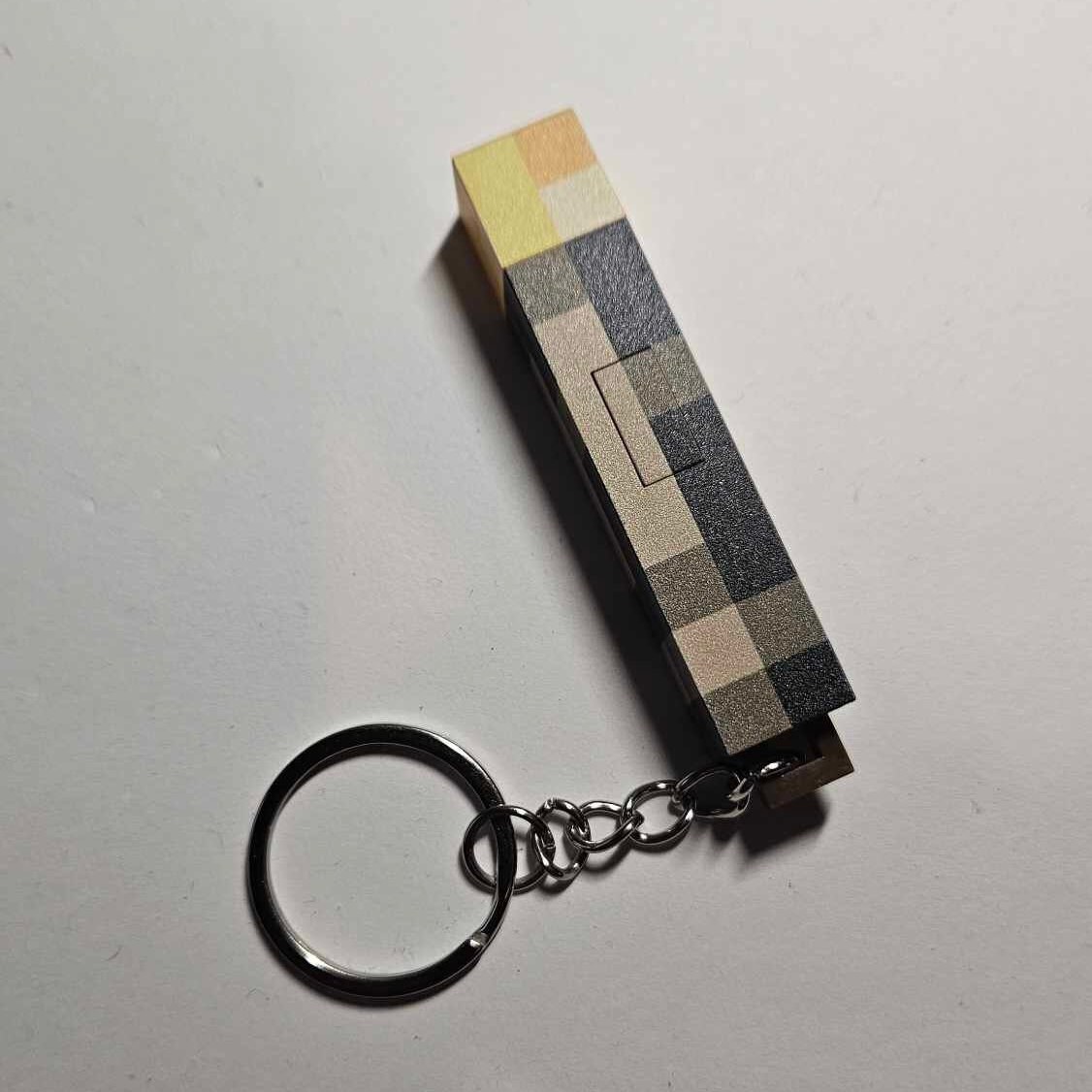 Portachiavi Minecraft A Torcia Con Luce LED – Villager, Ricaricabile, 2,5 Pollici