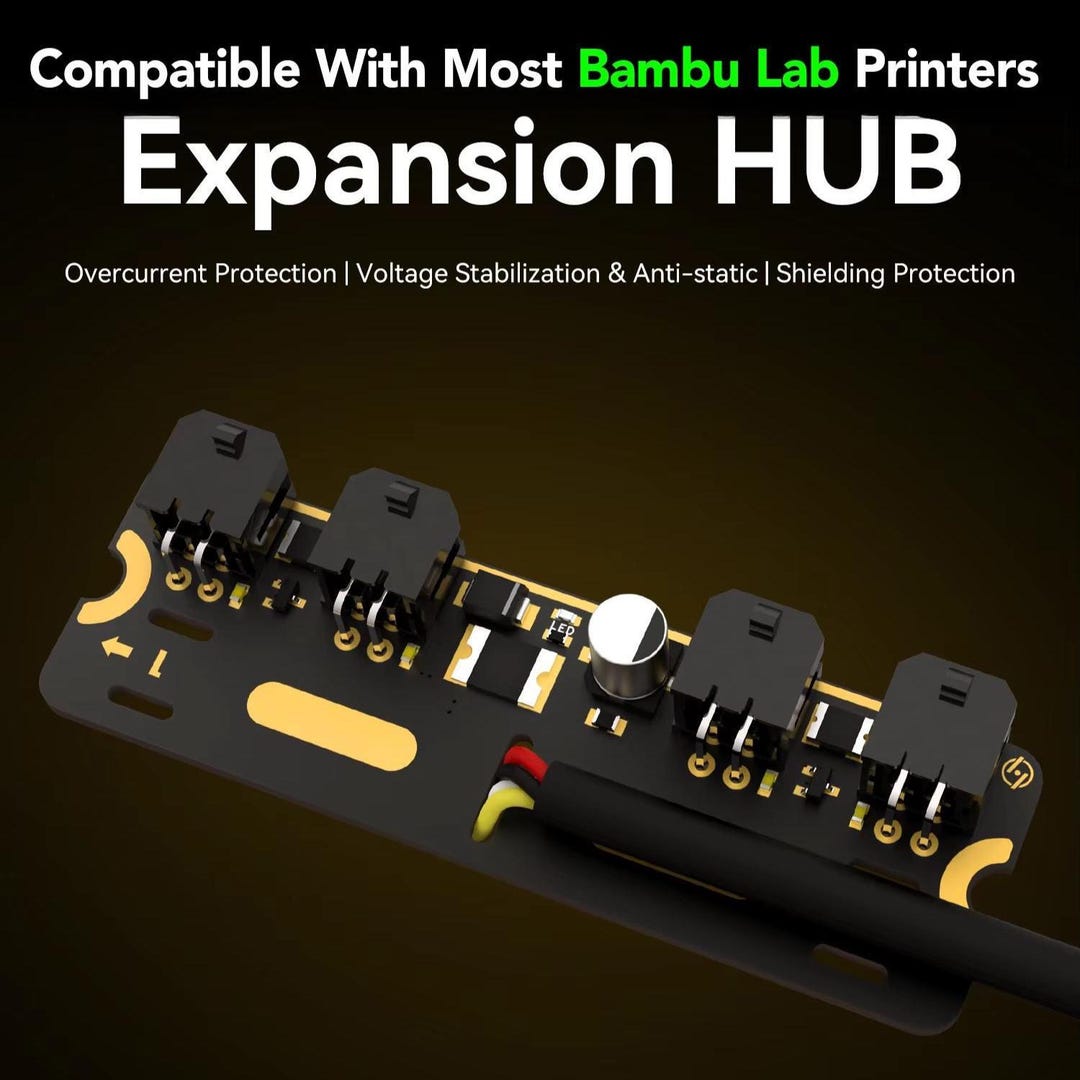 Bambu Lab 3D Printer 4-port Expansion HUB Interface Accessory Adapter ...