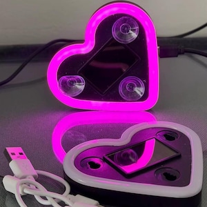 Luce LED solare al neon a forma di cuore – Accessorio per auto JDM Illuminazione intelligente