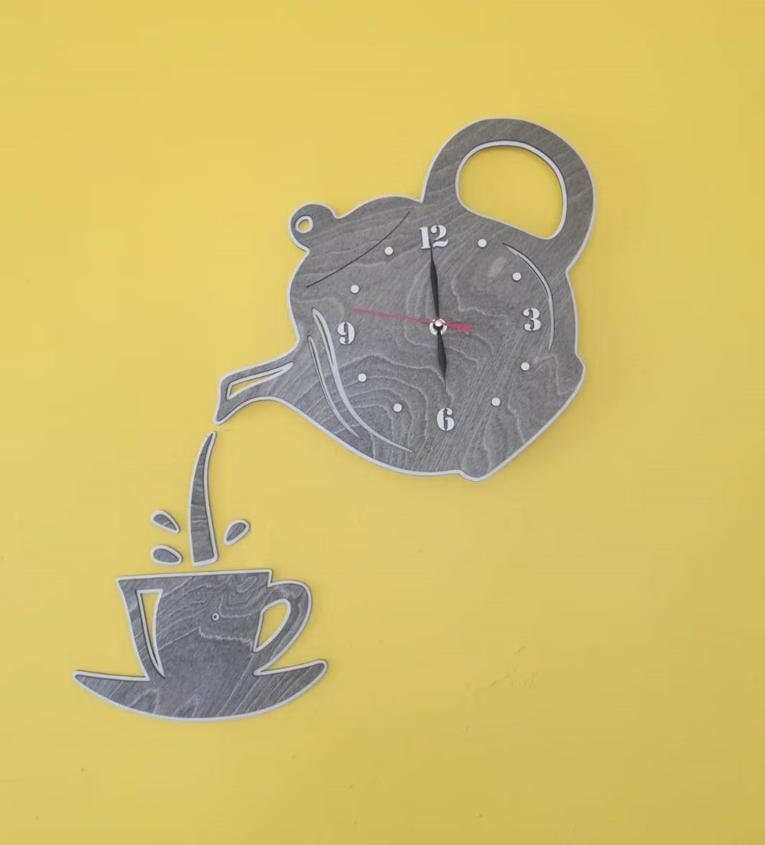 Personalized Coffee Bar Clock Charming 3D Wooden Wall Clock Etsy