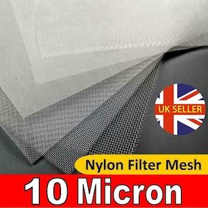 10 Micron Nylon Mesh - Filter, Wine, Beer, Cider, Soap, Straining, Baking, Fish, Birds, Bugs, Crafts, Press Screen, Hydrophonic, Extraction