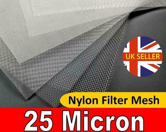 25 Micron Nylon Mesh - Filter, Wine, Beer, Cider, Soap, Straining, Baking, Fish, Birds, Bugs, Crafts, Press Screen, Hydrophonic, Extraction