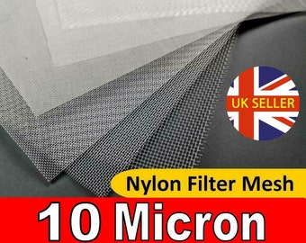 10 Micron Nylon Mesh - Filter, Wine, Beer, Cider, Soap, Straining, Baking, Fish, Birds, Bugs, Crafts, Press Screen, Hydrophonic, Extraction