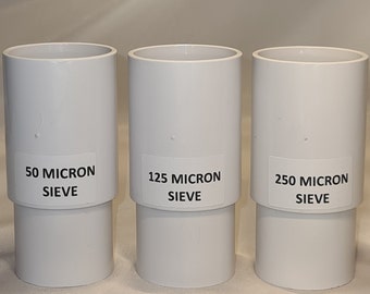 50, 125 & 250 Micron Stackable Nylon Mesh Sieve Set, Copepods, Rotifers, Artemia, Brine Shrimp, Zooplankton