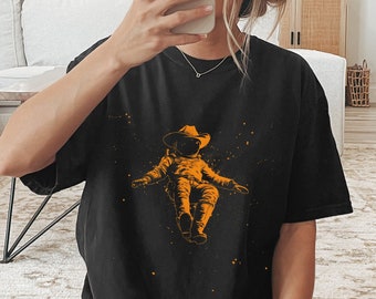Cowboy Astronaut Gift Shirt For Her, Celestial Country Tee, Western Graphic T Shirt For Women, Oversized Graphic Tee, Country Concert Tshirt