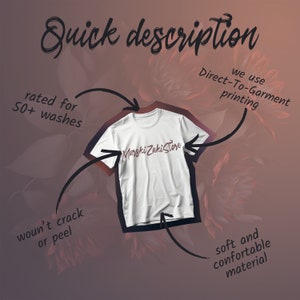 May include: White t-shirt with the text "Marski Zaki Store" printed on the front. The t-shirt is rated for 50+ washes, won't crack or peel, and is made of a soft and comfortable material. Direct-to-garment printing is used.