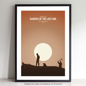 Poster da parete minimalista e discreto del film Indiana Jones I predatori dell'arca perduta