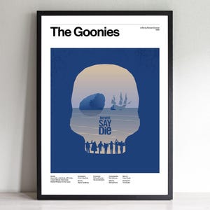 The Goonies Poster – Retro Swiss Design Art Print | Illustrated 80s Movie Wall Art