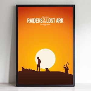 Indiana Jones I predatori dell'arca perduta Poster – Stampa minimalista retrò del film, arte murale del film d'avventura