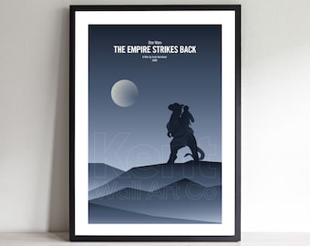 Star Wars Empire Strikes Back minimalistisches illustriertes Filmszenenplakat