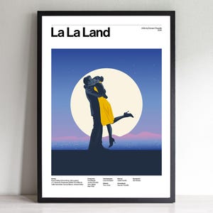 Poster di La La Land – Stampa artistica minimalista retrò del film / Decorazione da parete illustrata jazz