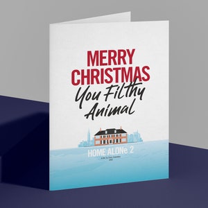 Tarjetas de felicitación navideñas de Home Alone 2. Paquete de 10 (con sobres). Feliz Navidad, animal inmundo.