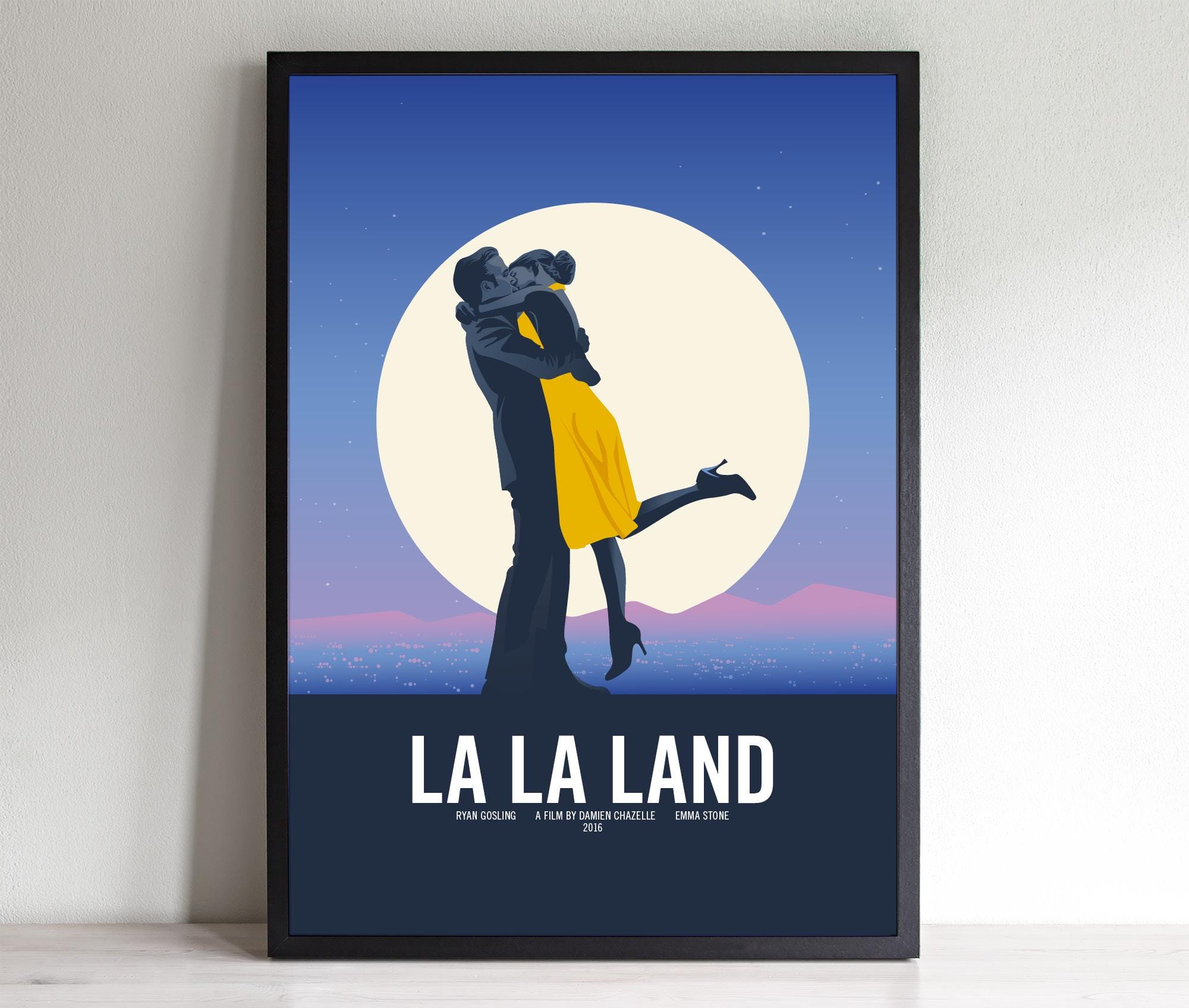 La La Land Poster – Retro Minimalist Movie Art Print | Illustrated