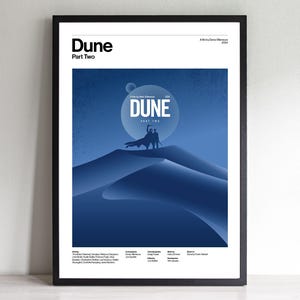 Dune Part Two Movie Poster – Retro Swiss Design Art Print | Minimalist Illustrated Sci-Fi Wall Art
