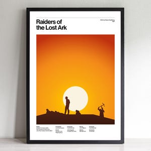 Indiana Jones I predatori dell'arca perduta Poster – Stampa minimalista di design svizzero, arte murale di avventura retrò