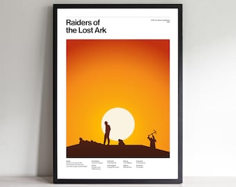 Indiana Jones Raiders of the Lost Ark Poster: Minimalist Swiss Design