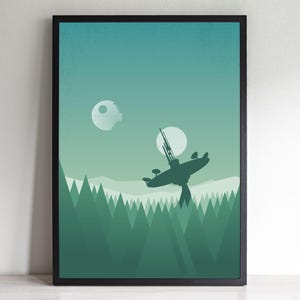 Return of the Jedi Minimalist Poster: Retro Sci-Fi Movie Print