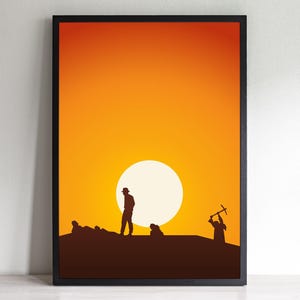 Póster de Indiana Jones en busca del arca perdida: impresión retro minimalista de película, arte mural de película de aventuras