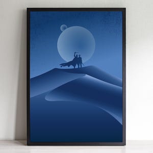 Dune Part Two Movie Poster without title – Art Print | Minimalist Illustrated Sci-Fi Wall Art