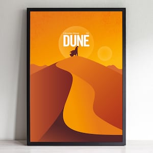 Dune Movie Poster – Graphical Art Print | Minimalist Dune 2021 Illustrated Sci-Fi Wall Art