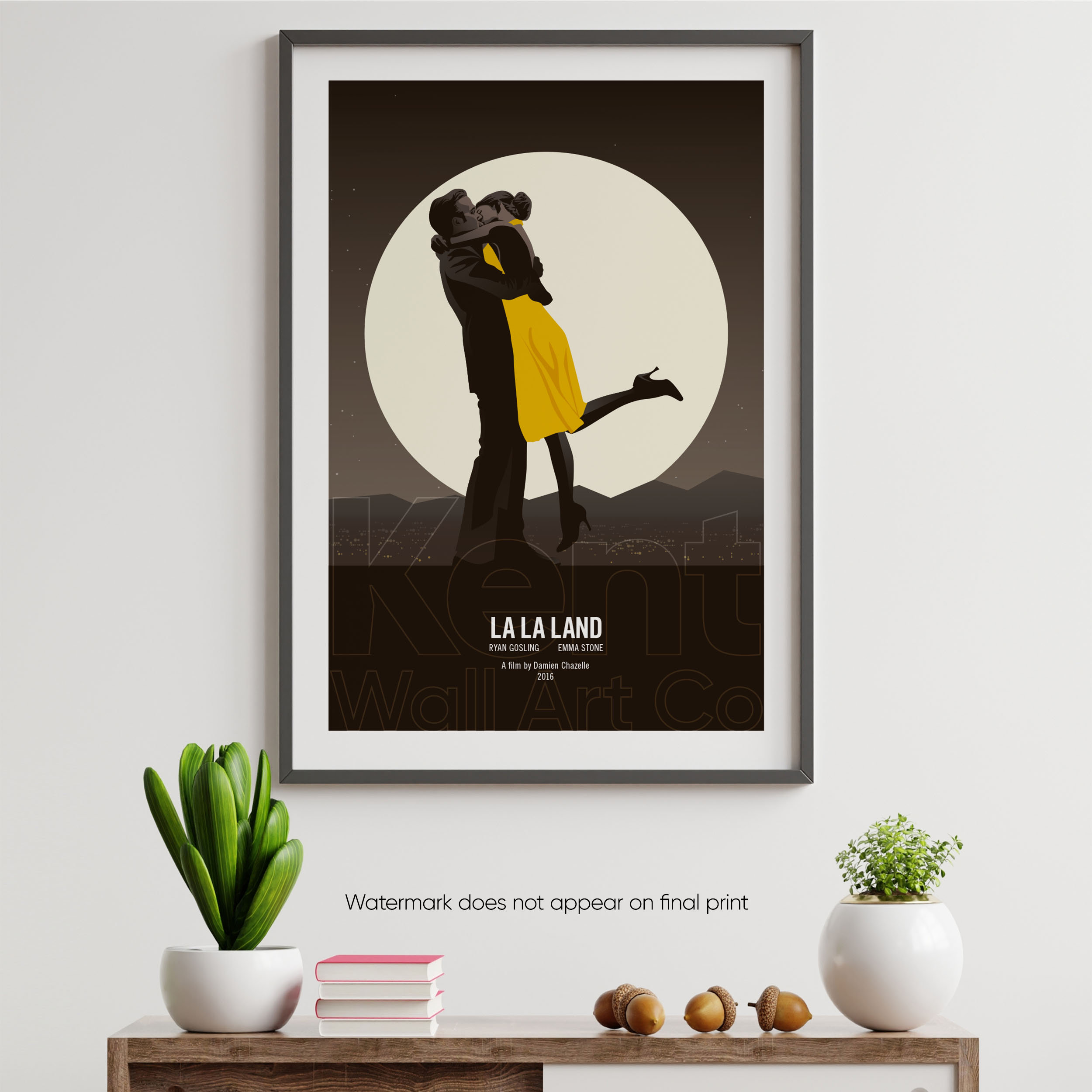 La La Land Movie Poster - Muted Minimalist Ryan Gosling & Emma