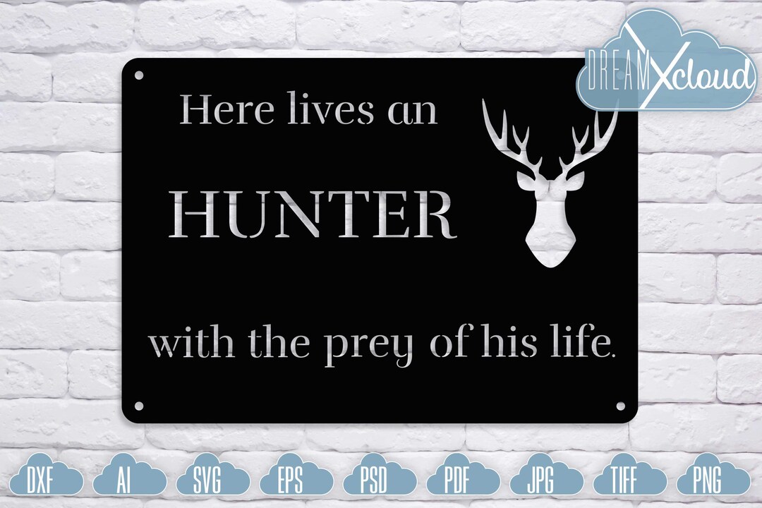 HUNTER SIGN DOOR Sign Svg Funny Door Signs Hanging Door Etsy