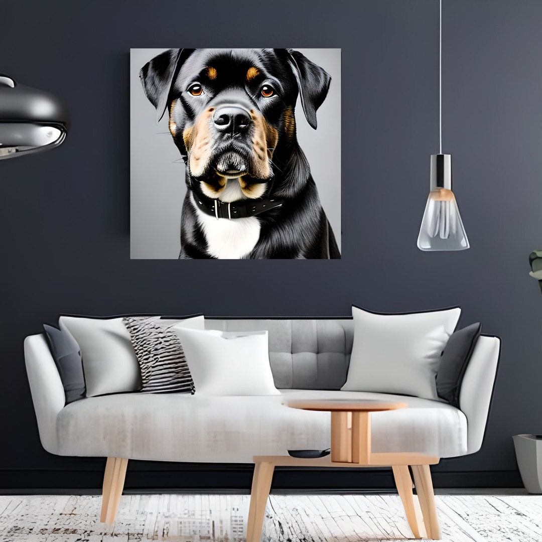 WALL Decor ART ROTTWEILER Wall Art Dog Poster Rottweiler Etsy
