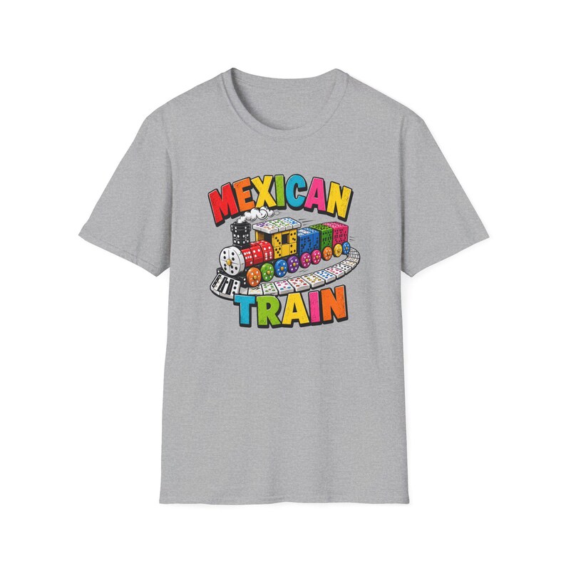 Mexican Train Dominoes T-Shirt | Colorful Train Domino Family Game Night Tee image 6